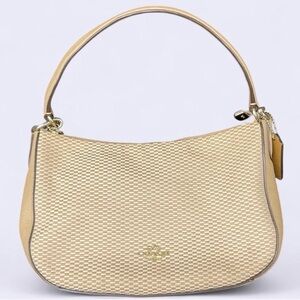 Coach Woven Tan Shoulder Bag